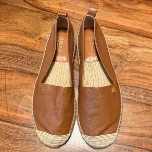 Ralph Lauren Brown Leather Espadrilles
